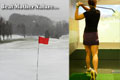 A uMcDeal ad using contract showing the freezing cold versus the nice, warm, desirable inside to golf inside instead of outside
